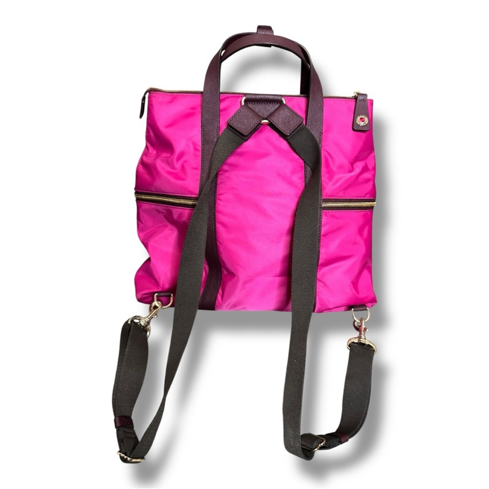 Henri Bendel Magenta/Maroon Jetsetter Convertible Backpack - Picture 2 of 4